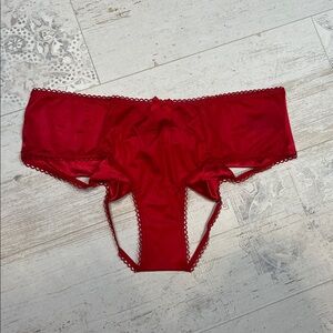 Victorias Secret Very Sexy Red Bow Open Back Cheeky Panties Large
